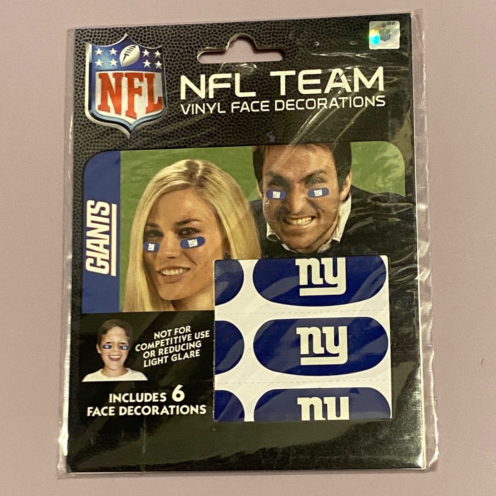New York Giants Football Vinyl Face Decorations